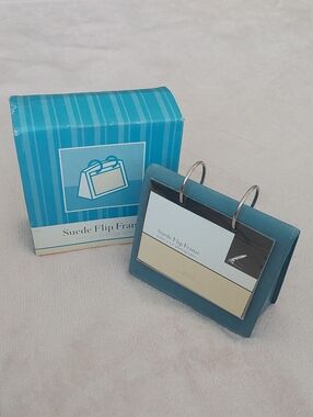BARNES & NOBLE SWING Suede Flip Frame Holds 4"×6" Photographs NIB